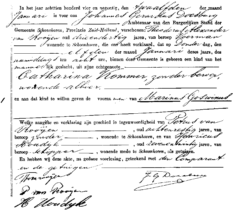 18940112 geb akte 1 Marinus G zv TA v Rooijen - C Kommer